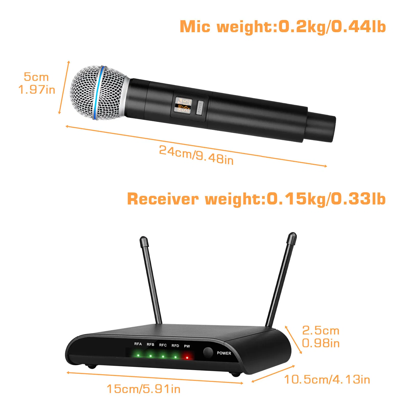 Premium 4-Channel Wireless Handheld Microphone with Noise Cancellation