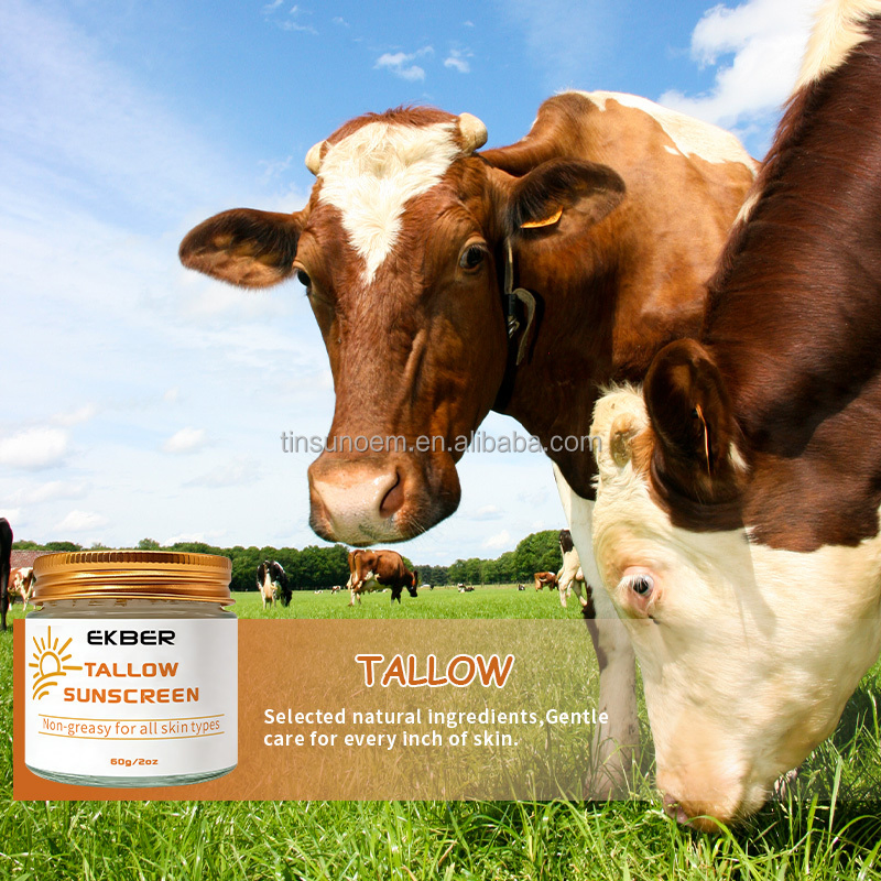 Sunblock Face Beauty Cosmetics Skin Care Products Makeup Grass Fed Beef Tallow Sunscreen Cream SPF 50