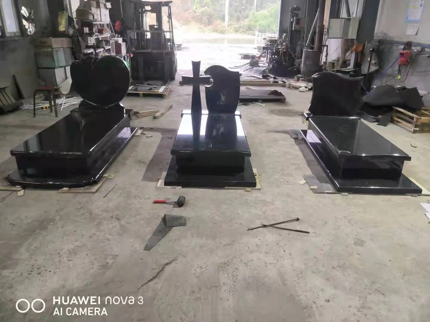 Cheap G332 Beida Black Granite Tombstone Monument Memorials