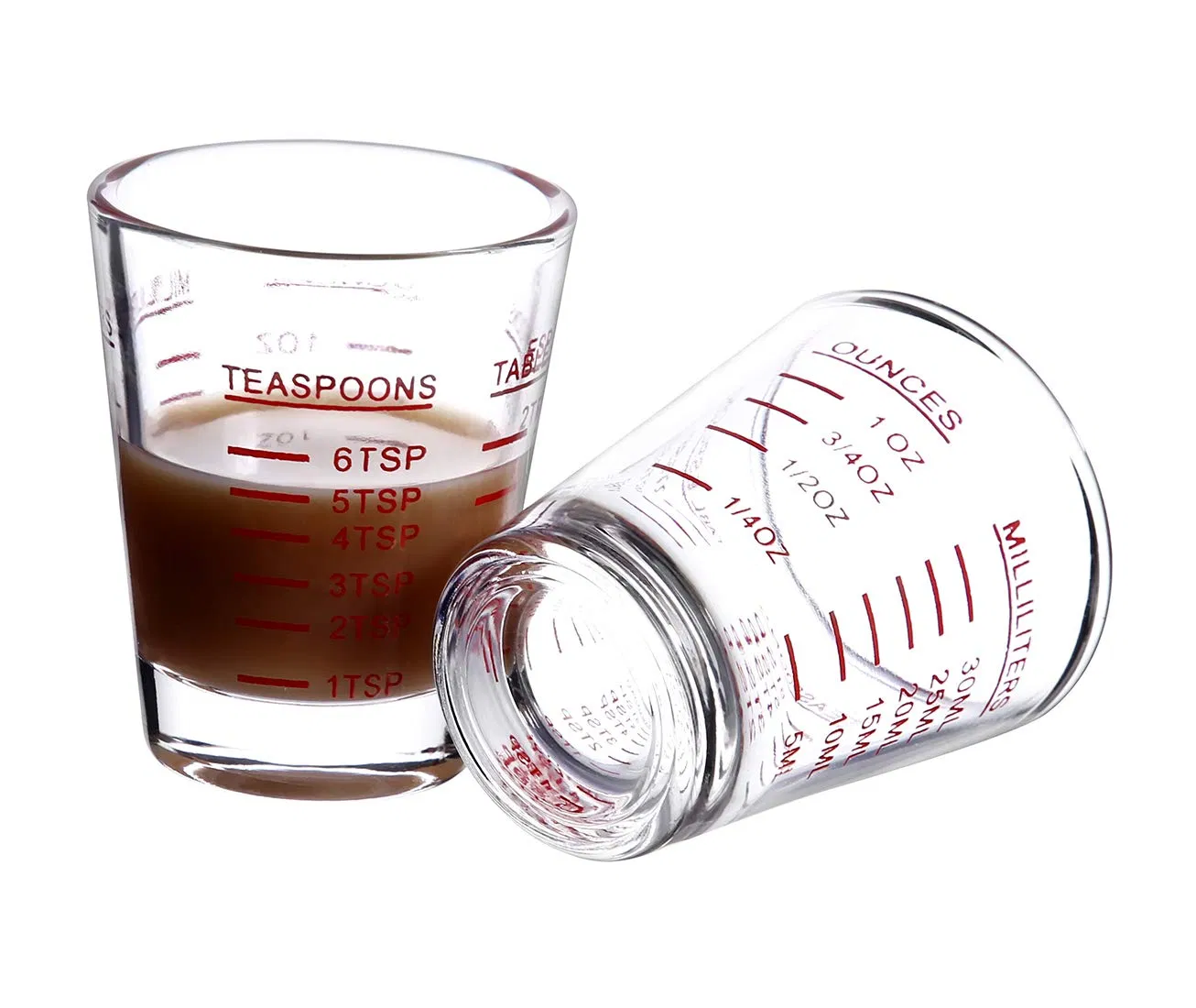 Measuring Cup Espresso Shot Glass Liquid Heavy Glass Wine Glass 26-Incremental Measurement 30ml