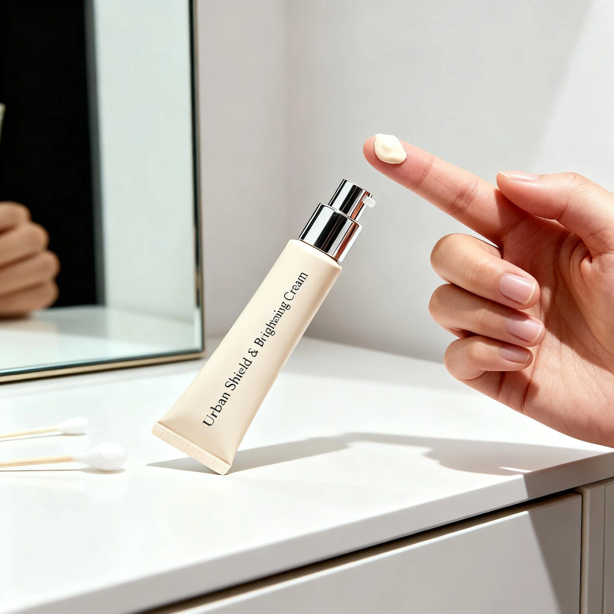 Korean Style Dust Protection and Calming Face Cream with Tremella Fuciformis and Panthenol for Delicate Skin Barrier