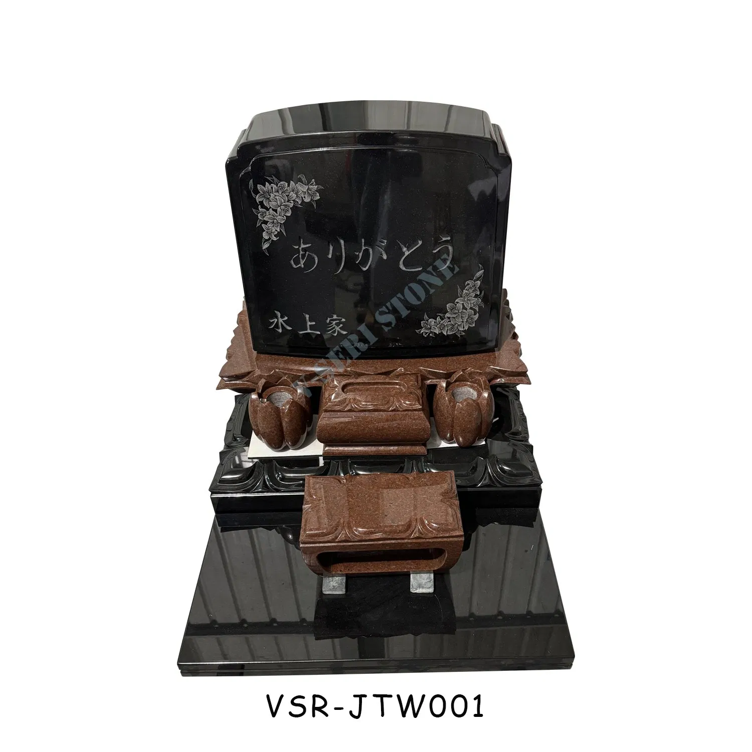 Personalized Two-Tone Combined Cemetery Bench Granite Stone Headstones