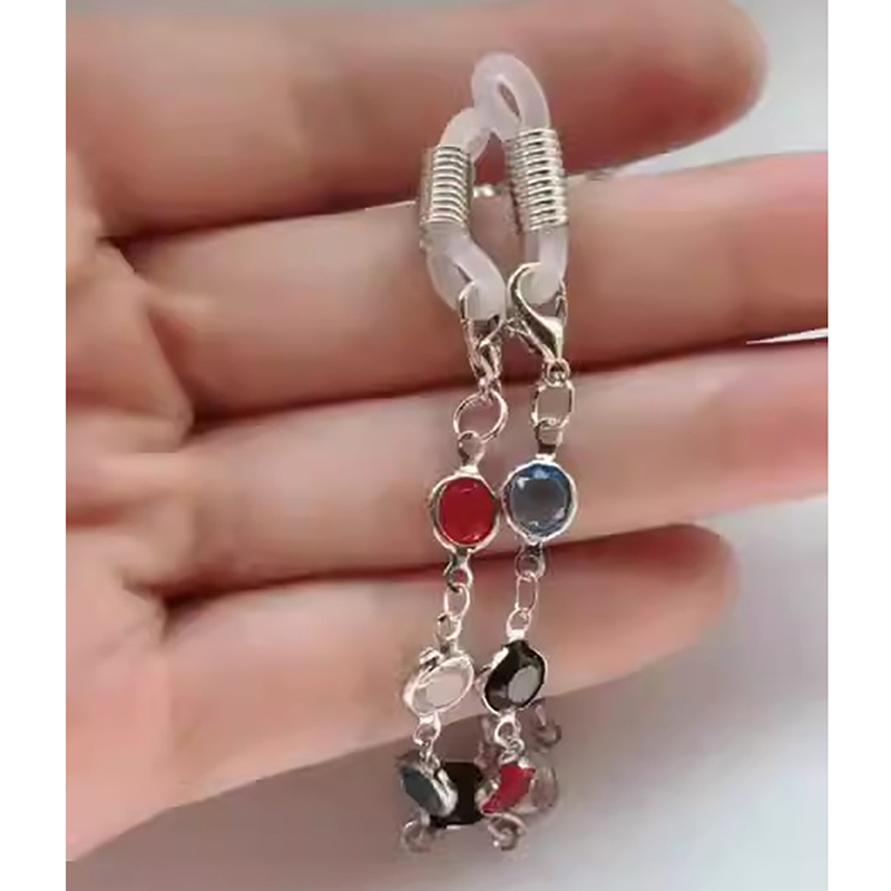Ea315 Custom Logo Strap Masking Men Eyeglasses Accessory Chains for Women Sunglasses Colorful Silicone Eyewear Lanyard Metal Rope Bead Glasses Cord Chain