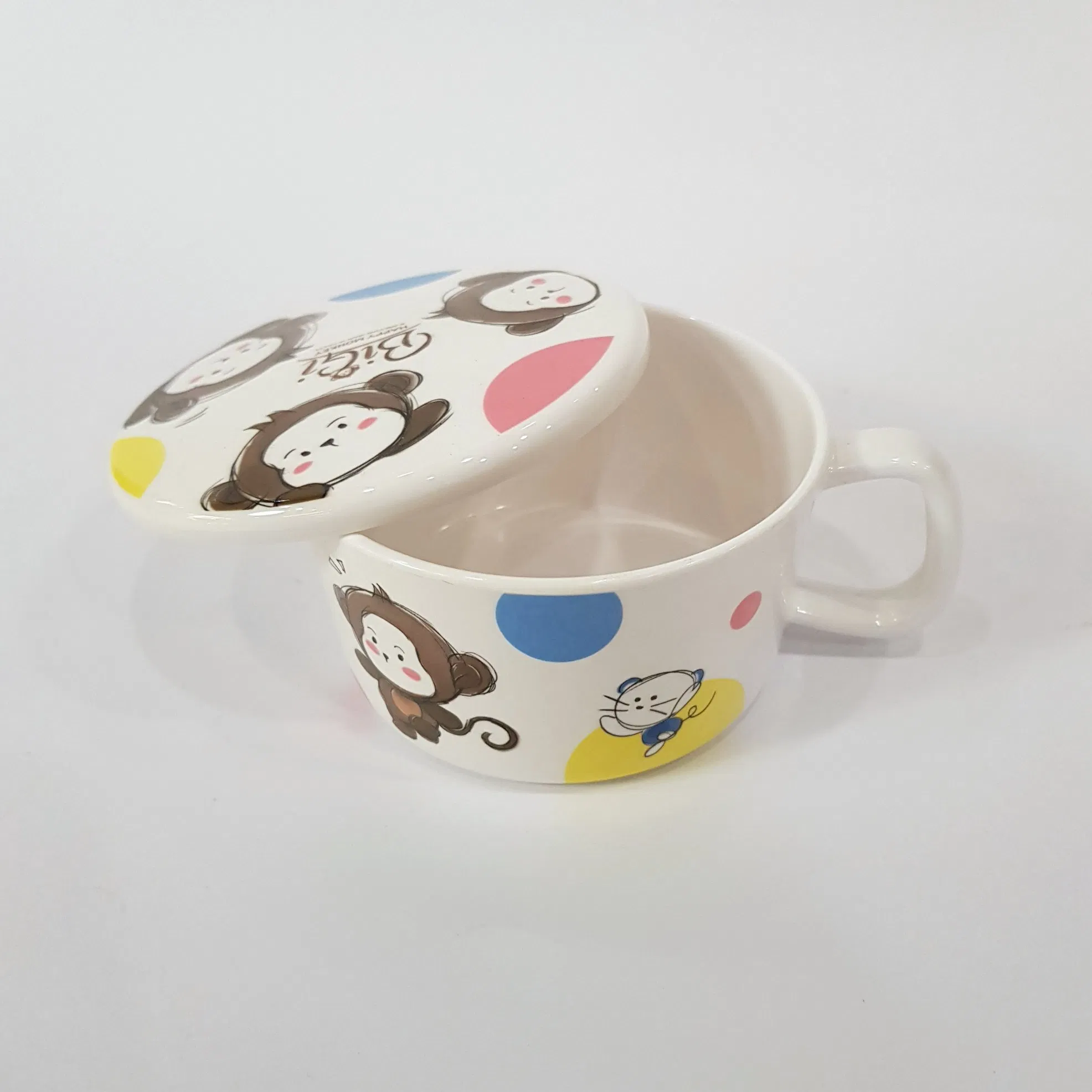 Детская кружка с крышкой, меламин, мультяшный дизайн