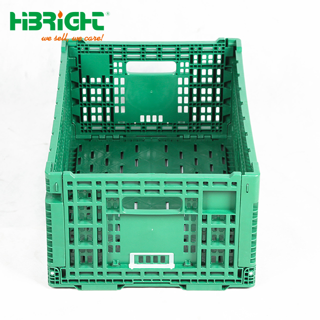 Plastic Foldable Collapsible Stackable Storage Moving Crate for Vegetables Fruit