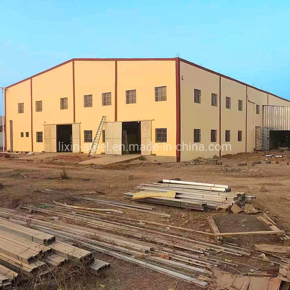 Prefab House Steel Storage Shed with Mezzanine Floor Steel Structure