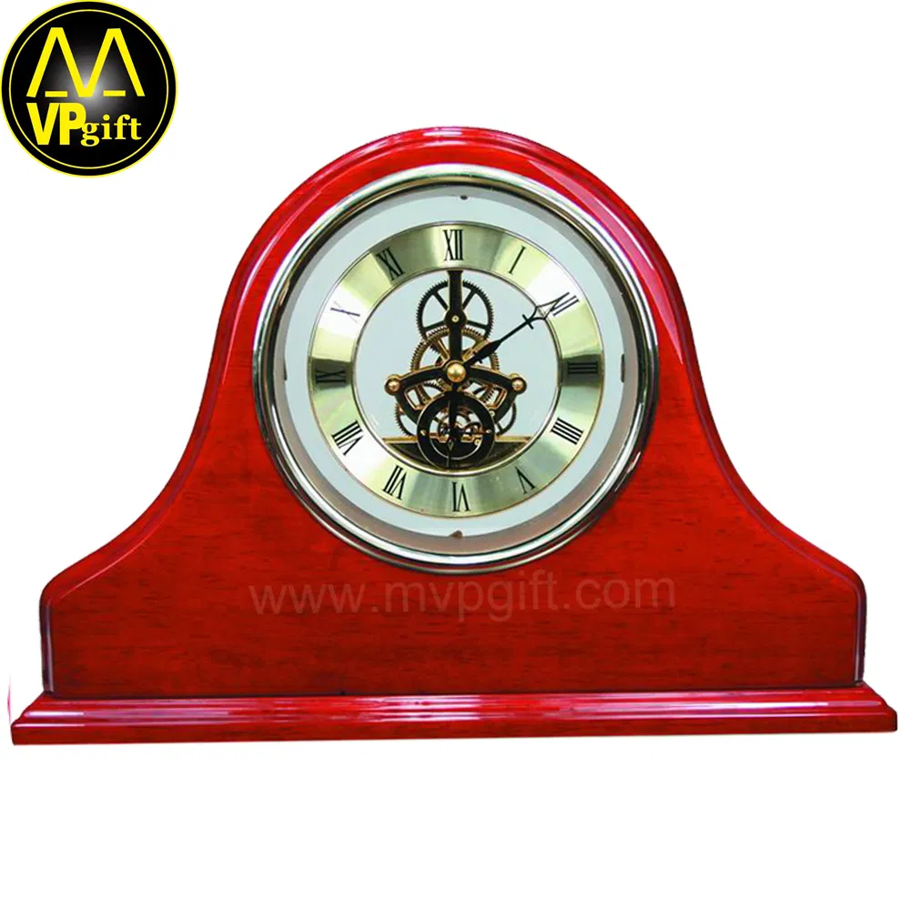 Wholesale Custom Hight Quality VIP MVP Promotion Souvenir Gift Wooden Desk Table Clock