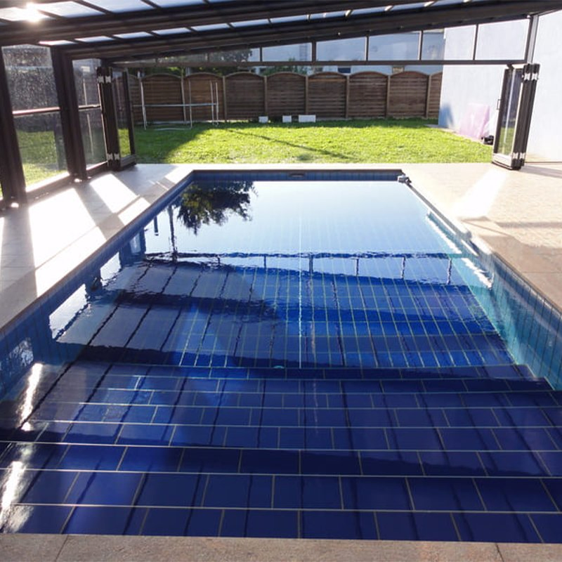High Strength Aluminum Retractable Pool Cover Rainproof Frame Thermal Break Structure and Smart Remote Control Pool Cover