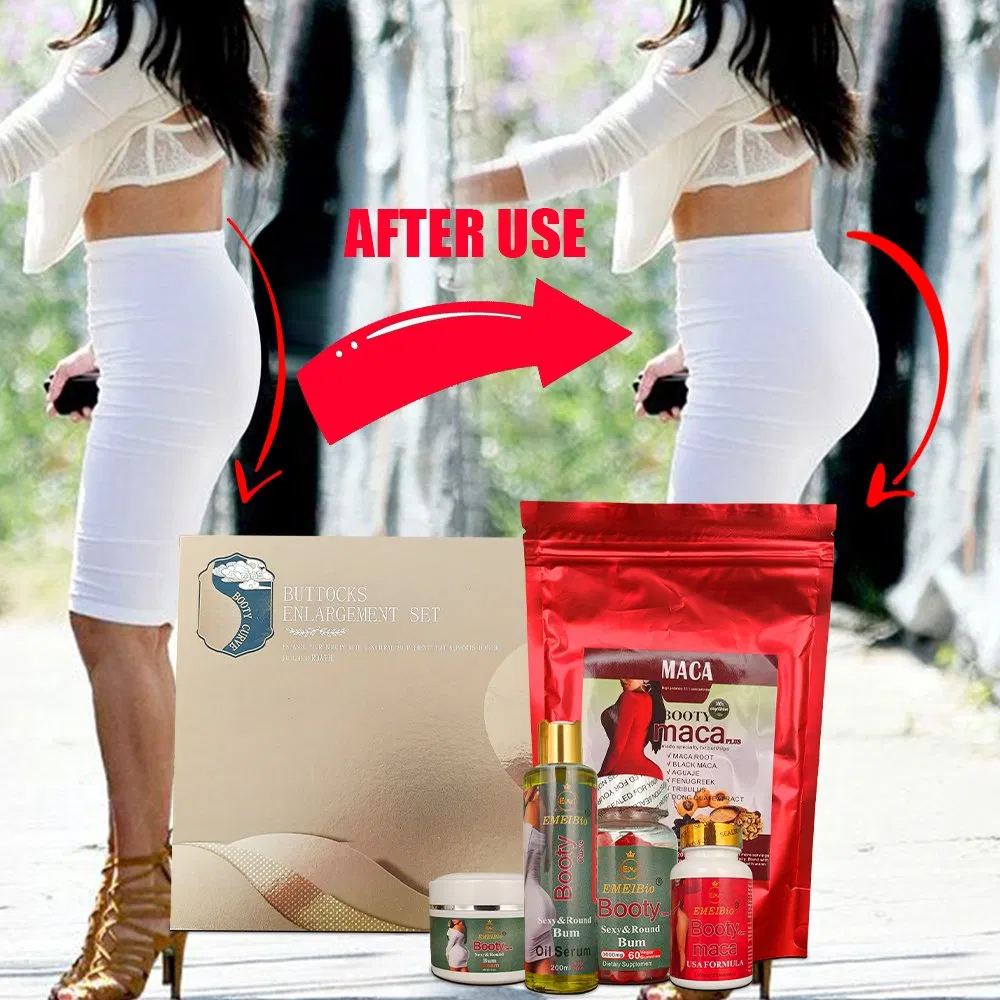 100% Organic Herbal Butt Booty Enlargement Ultimate Booty Black Maca Set Sexy Hip Buttock Enlargement Essential Oil Cream Daily