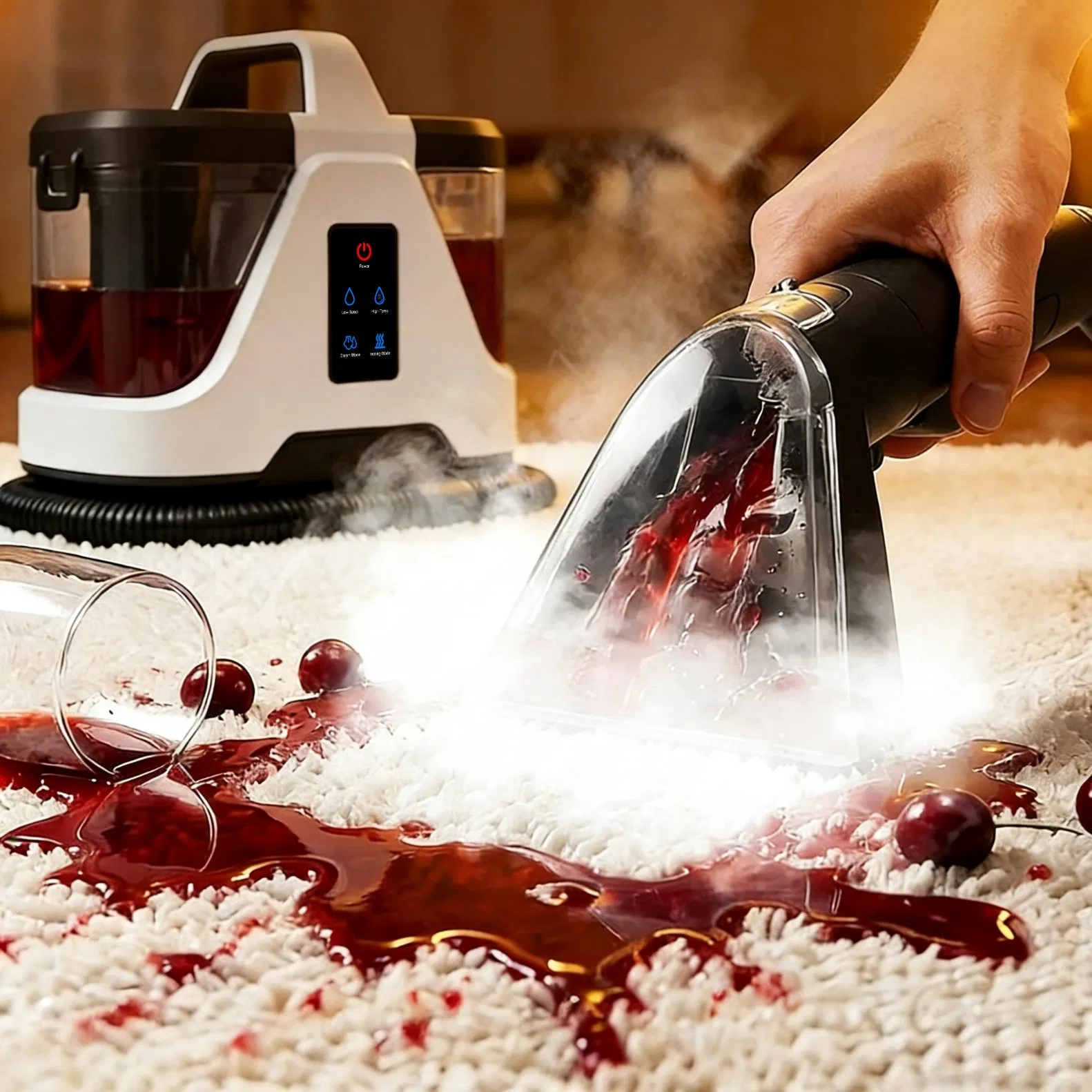 2026 Wet Dry Professional Handheld Upholstery Steam Spot Vacuum Cleaner Washing Machine for Sofa Carpet Spill Car Seat Tea