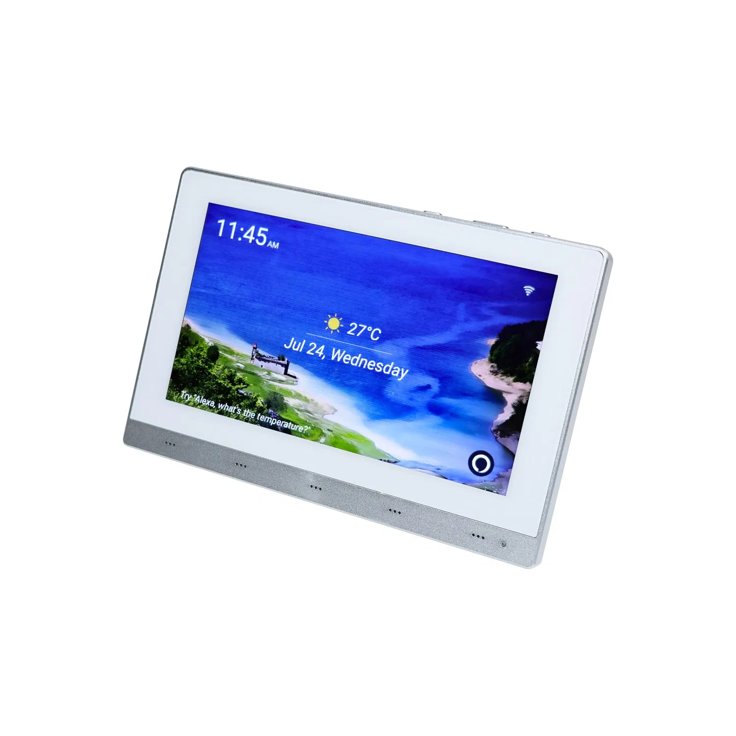 8 Channel 7 Inch Smart Home 8*30W Bluetooth Wall Amplifier with Alexa/Android 11 for Background Music Amplifier with Voice Control