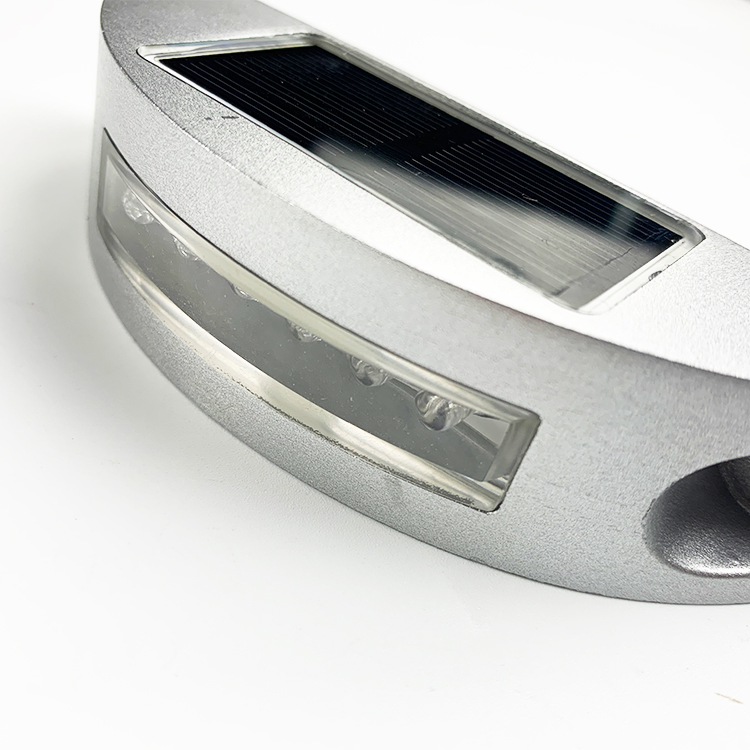 Солнечный светодиодный дорожный катафот в белом алюминиевом корпусе, 5 цветов