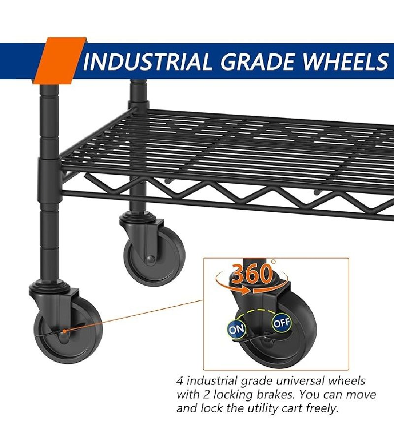 Pantry Shelves for Storage, Adjustable Metal Shelving Unit, Black