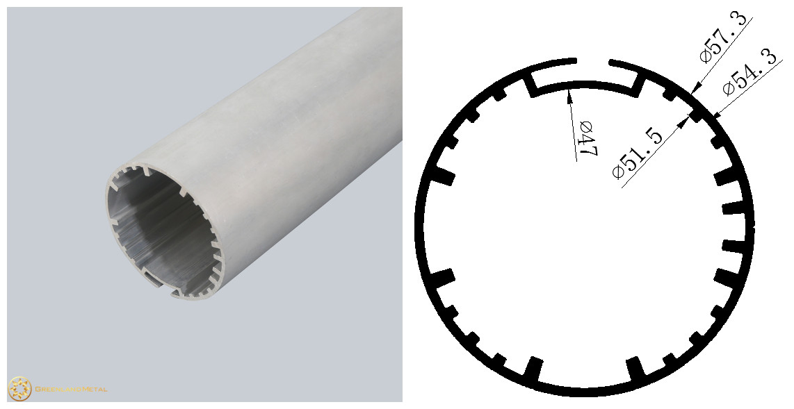 Special Look Awning Head Tube Aluminum Alloy for Blinds
