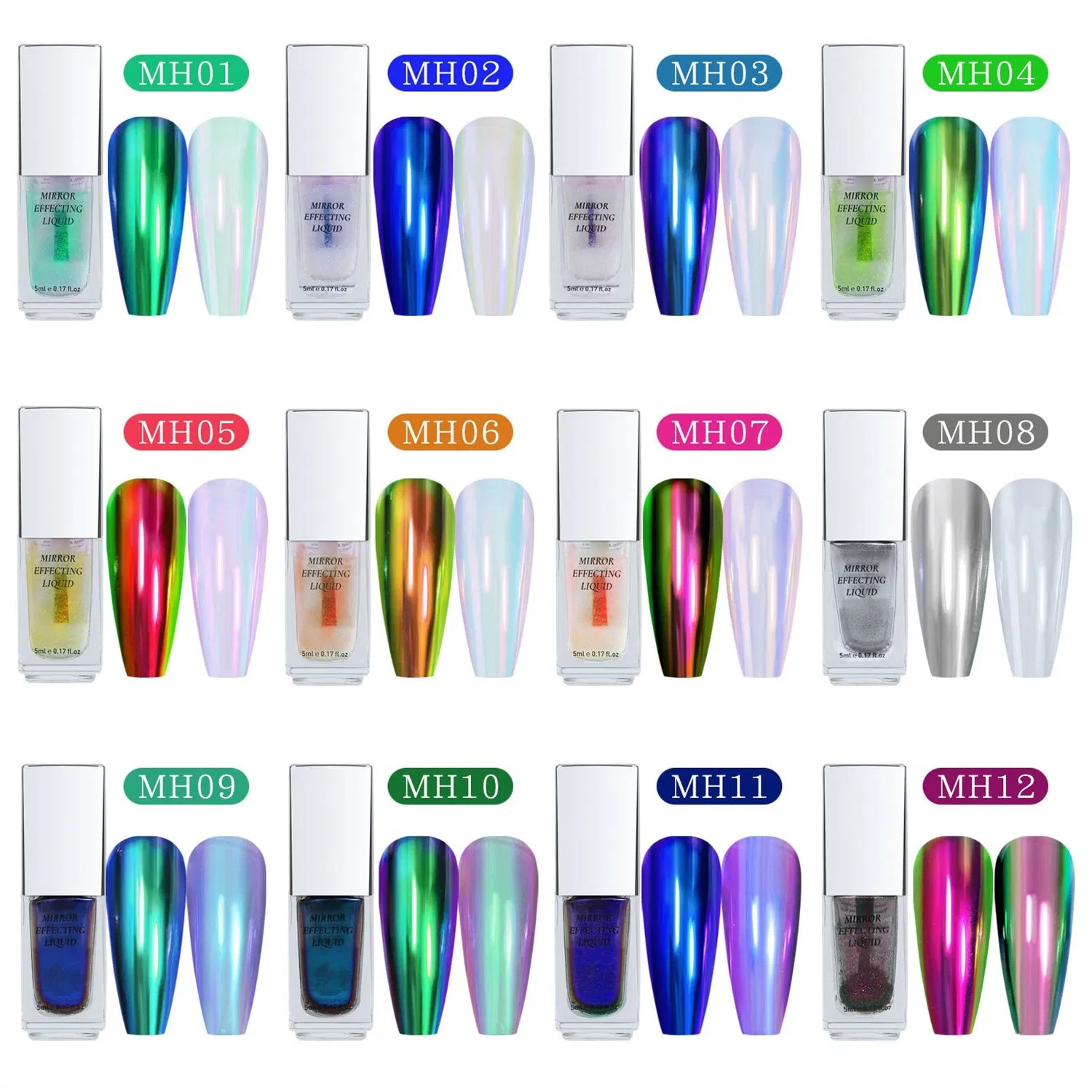 New Nail Liquid Magic Mirror Powder European and American Magic Mirror Nail Does Not Fly Powder Liquid Magic Mirror Powder