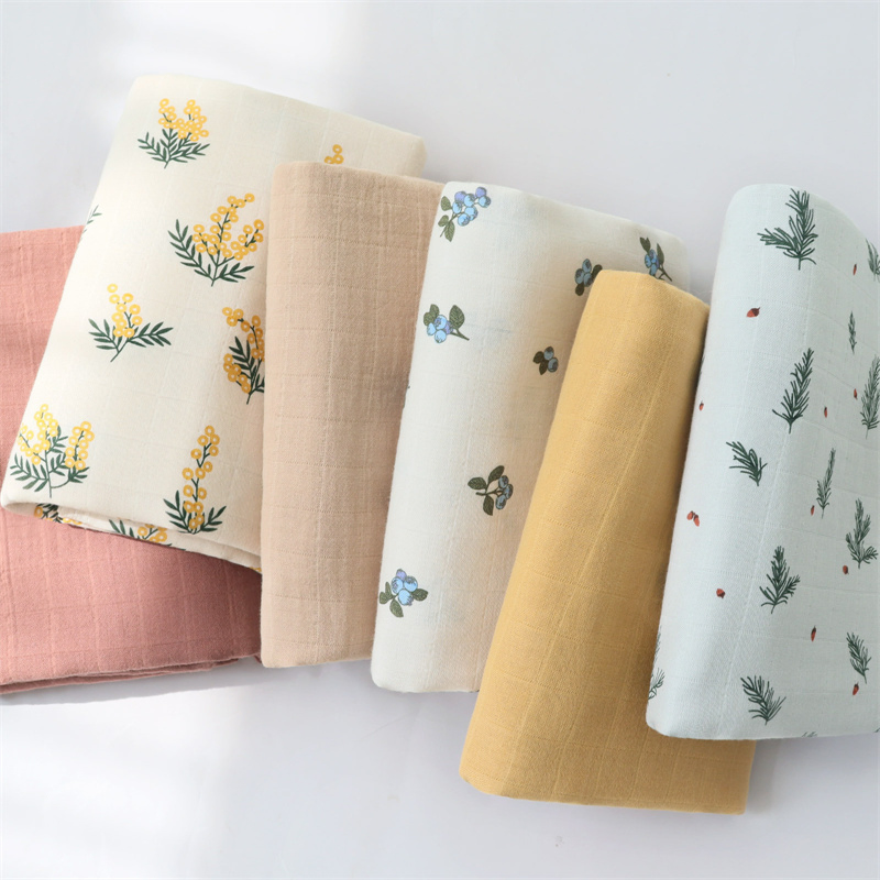 Baby Muslin Swaddle Blankets Custom Print Baby Bamboo Muslin Wrap Infant Swaddle Blanket 100% Cotton Baby Swaddle Muslin Swaddle
