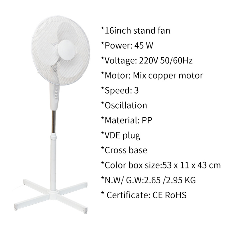 16 Inch Standing Ventilation Floor Electrical Cooling Fan Air Cooler
