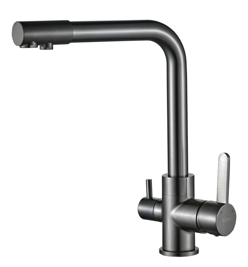 Brass Deck Mounted Luxury Sink Kitchen Faucet With Cleaning Wter(HCK-700-SB)