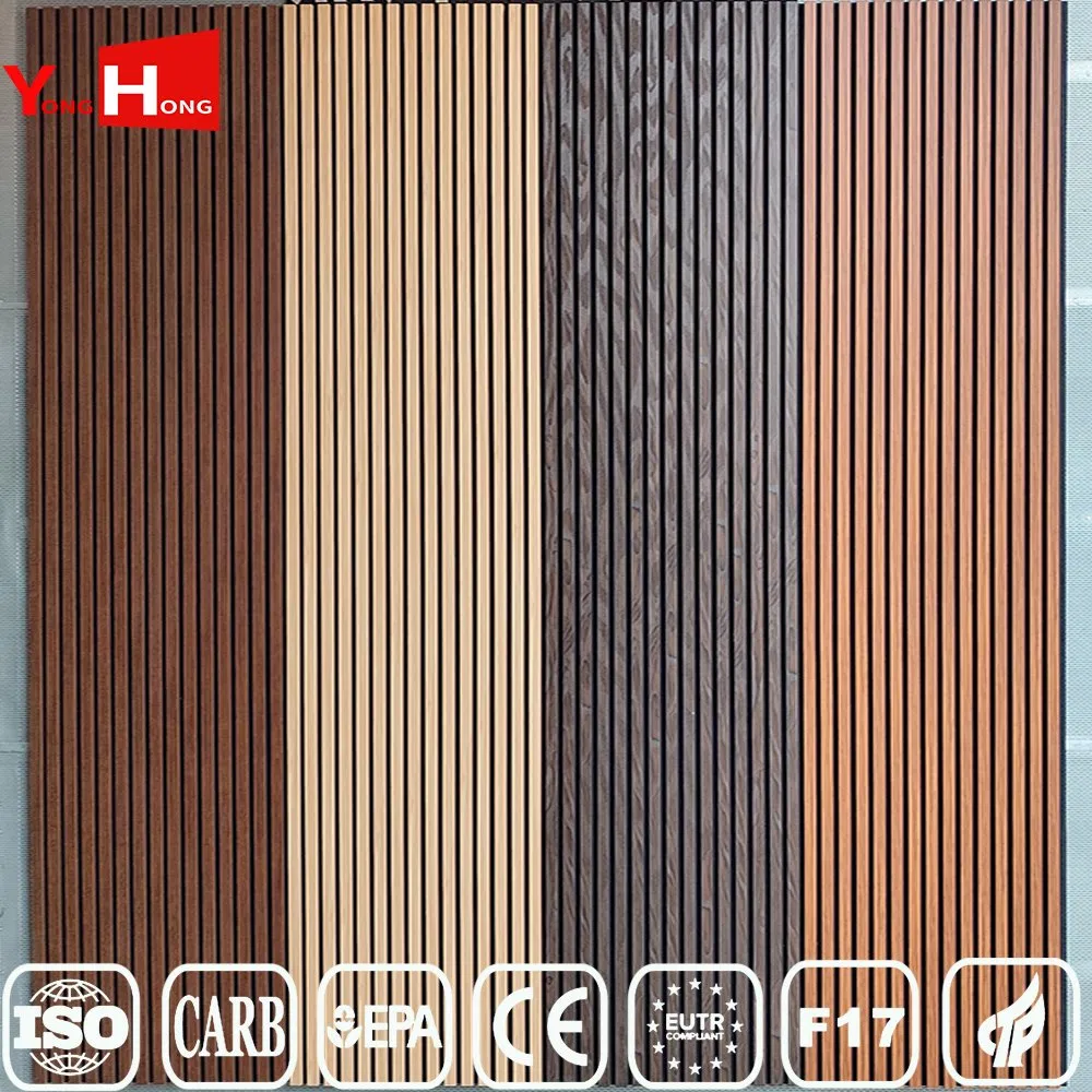Wholesale Polyester Fiber MDF Slat Wood Veneer 3D Soundproof Hexagon Acoustic Wall Panels for Interior Decoration