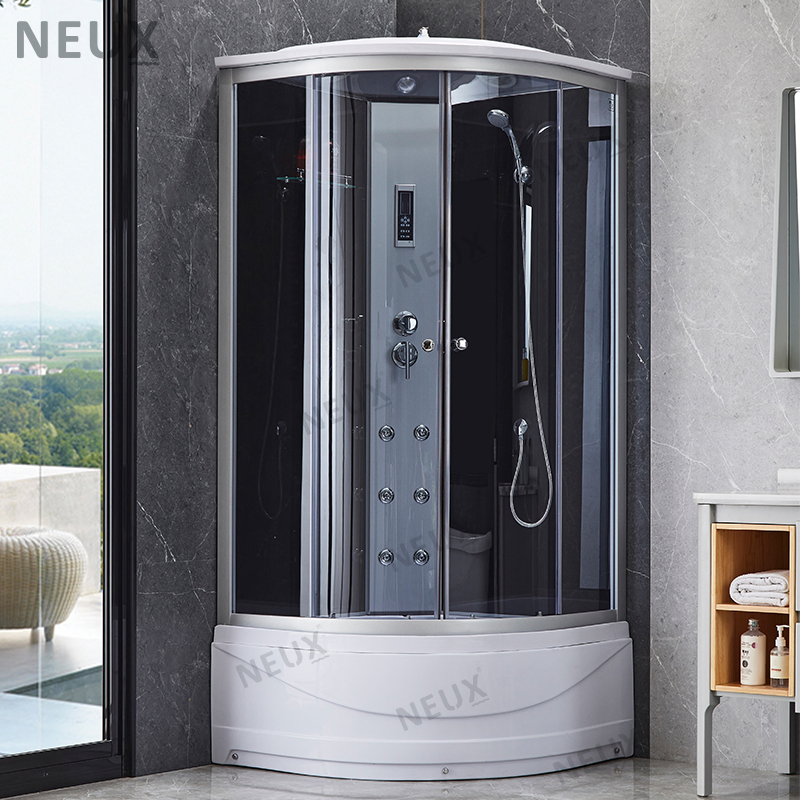 Customized Sliding Tempered Glass Corner Massage Bathroom Steam Shower Box