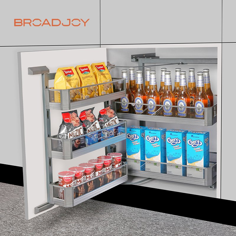 Furniture Pantry Base Cabinet Basket Double Layers Racks Full Extension Holders Kitchen Pull-out Organizer