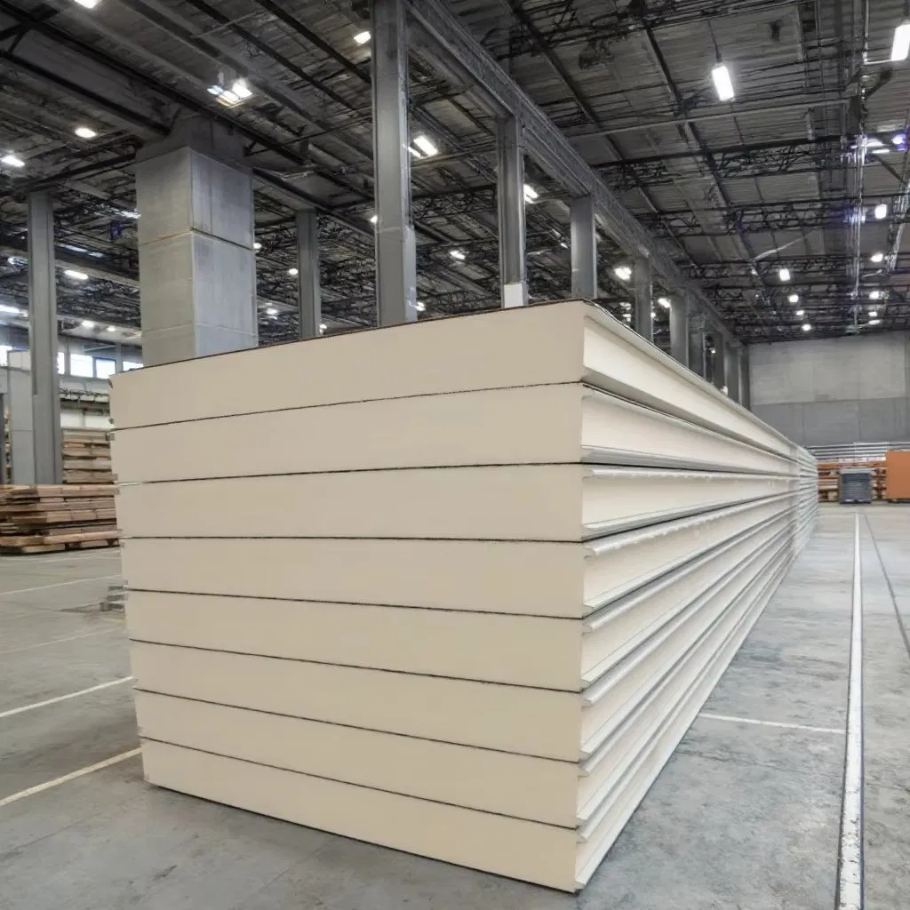 50mm Energy Saving PU Sandwich Panels Fireproof PU Polyurethane Wall Claddings