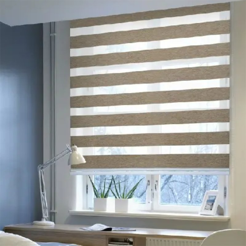 Blackout Polyester Material Sun Shading UV Protection Waterproof Zebra Blinds