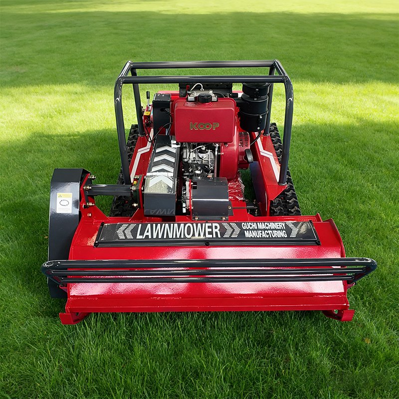 Large Scale Mowing Robotic Remote-Controlled Lawn Mower with 100cm Mowing Capacity, Equipped with Powerful Koop192f 8.6kw Diesel Engine and Electric Start.