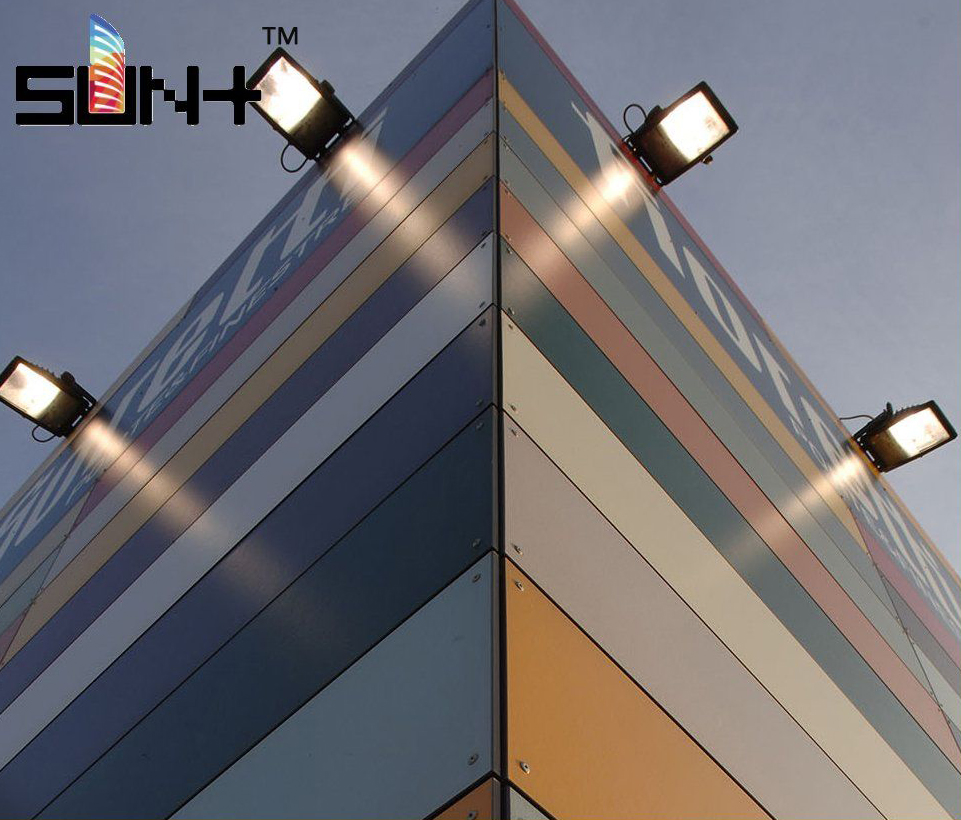 Exterior Water Resistant Decorative Facade Compact Laminate Textured HPL Panels