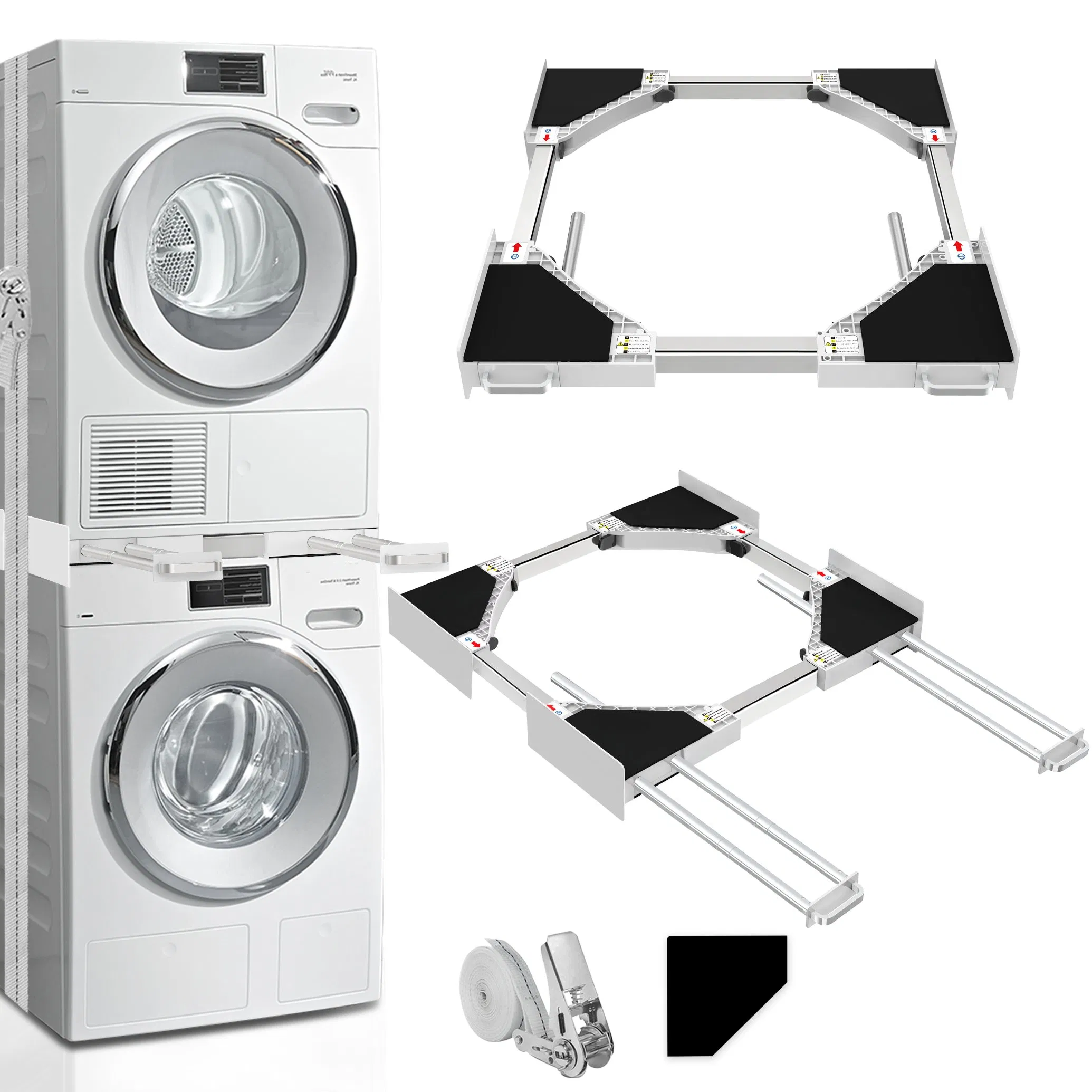 Stacking Kit with Pull out Shelf Plate Intermediate Frame for Washer and Dryers