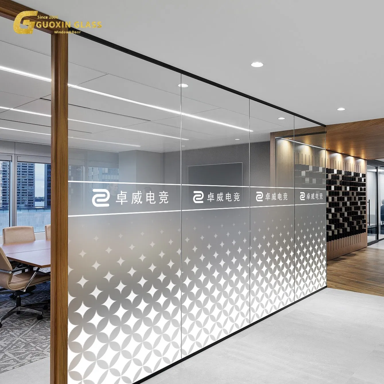 2440*1830 (mm) Customized 3D Film Office Partition Frosted Glass Sheet with Cheap Price