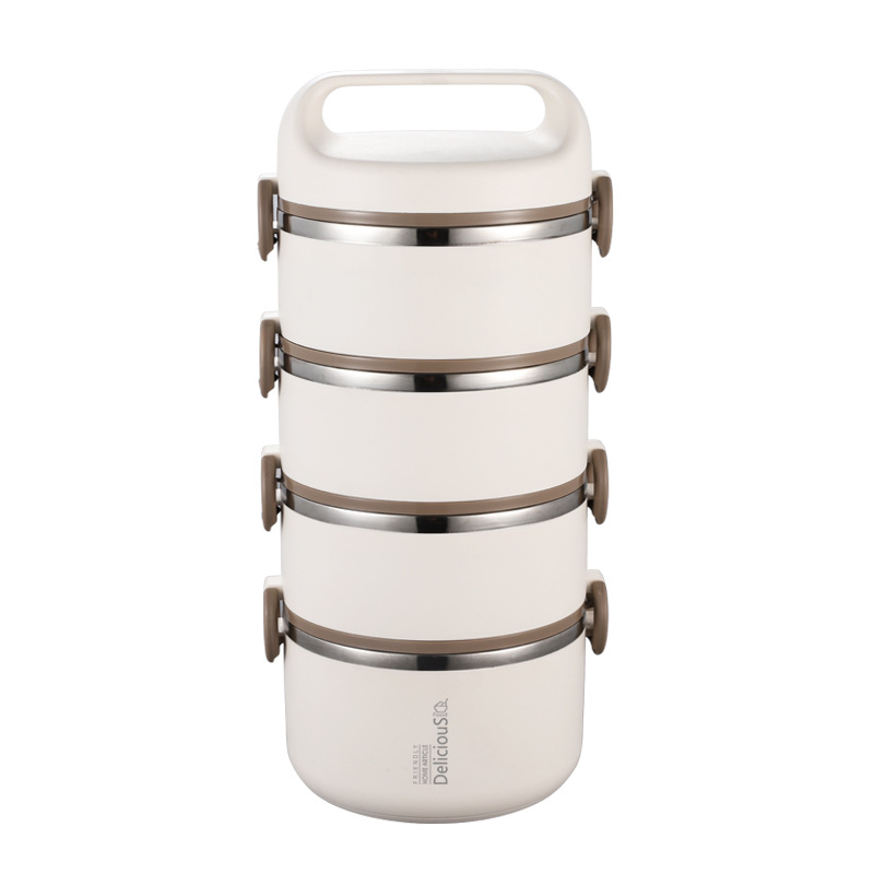 Modern Round Stainless Steel Lunch Box for Home Use Flatware Sets Multi-Layer