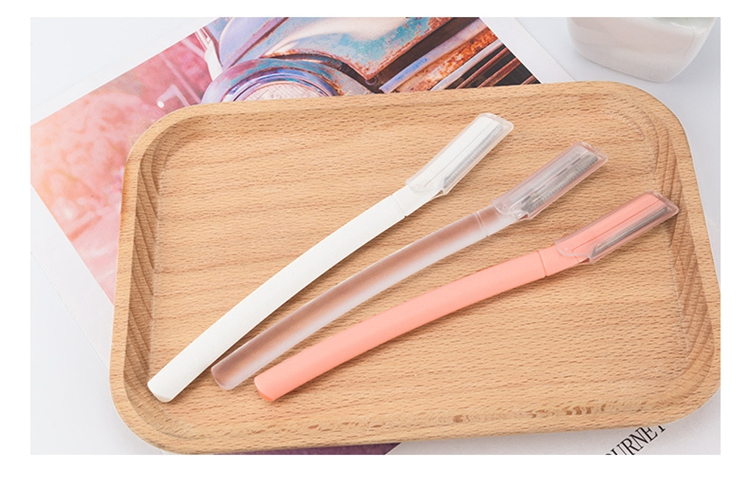 High Quality Custom Eyebrow Shaping Tools Brow Razor Shaper Mini Plastic Facial Eyebrow Razor Trimmer