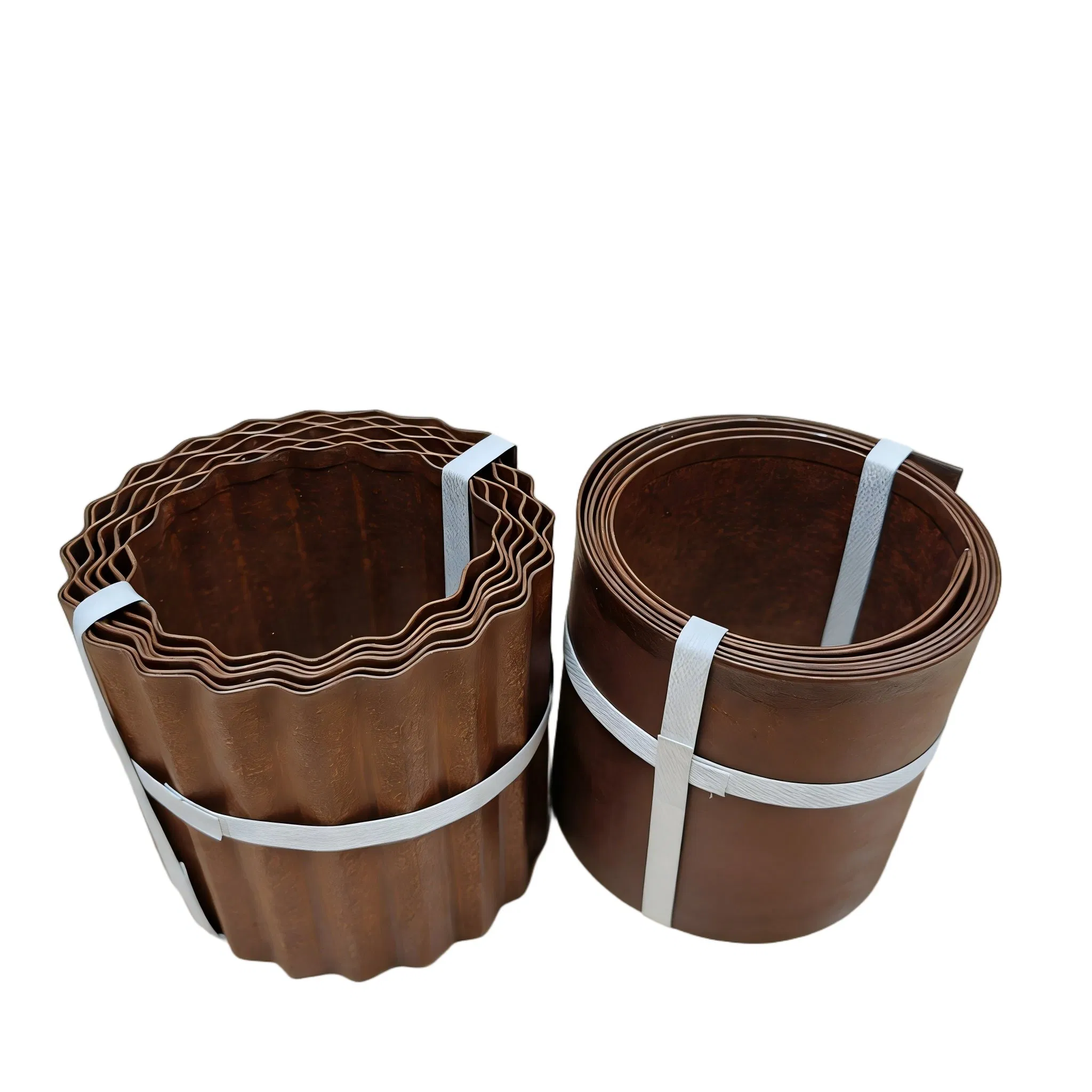 Corrugated Edging in Rust Color for Urban Green Space Development