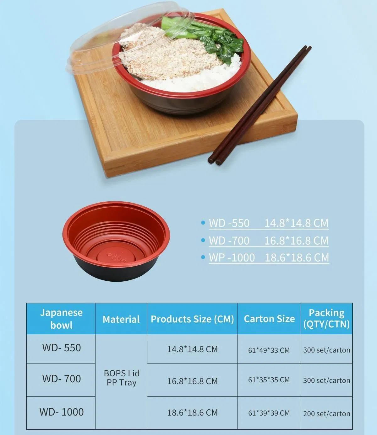 Japanese Style Hot Sale Food Packaging Recyclable Soup Food Bowl