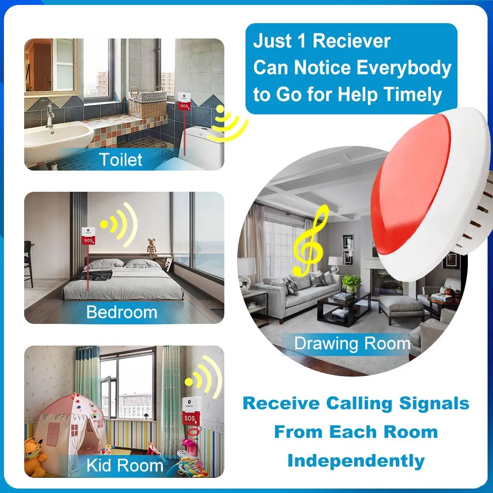 Pager Life Alert Call Button Wireless Caregiver Pager for Nurse Station Alarm with Sos Alarm Elderly