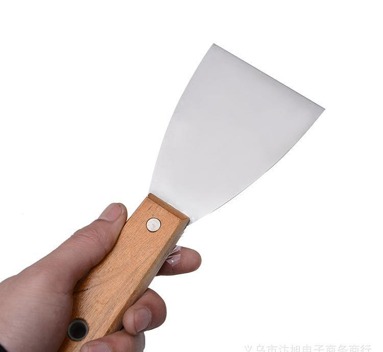 Wood Handle Polished Steel Blade Putty Knife Scraper