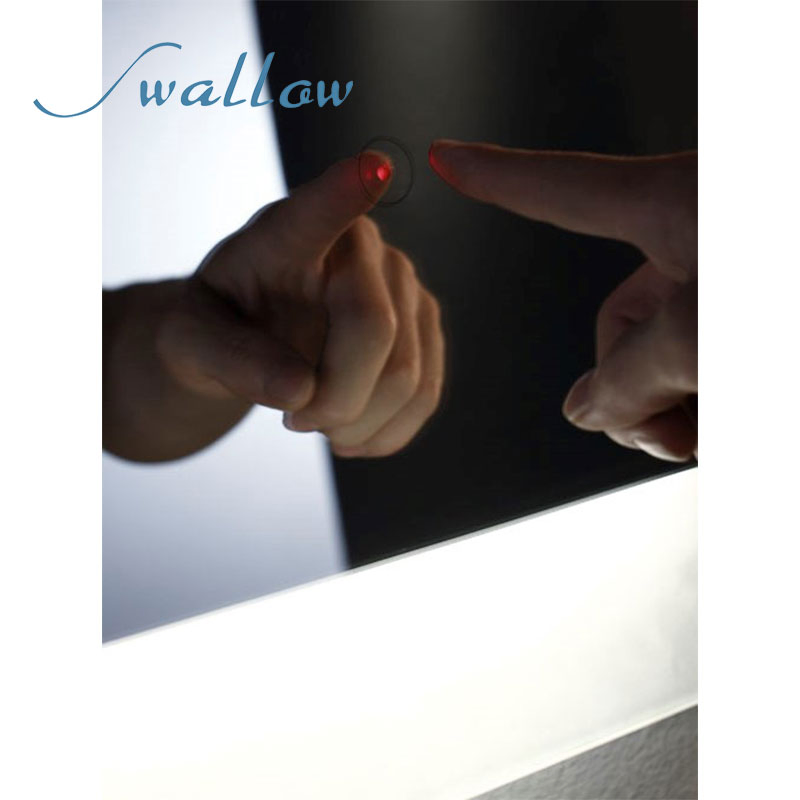 China Anti-Fog LED Bathroom Hotel Cosmetic Smart Modern Rectangle Mirror