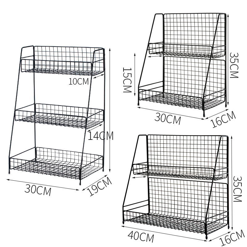 Factory Wholesale Price Japanese Iron Multifunctional Tabletop Cosmetic Storage Rack Makeup Organizer