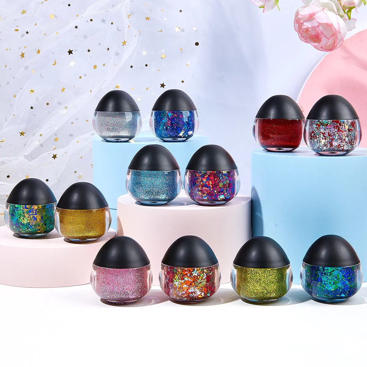 Chunky Mix Chameleon Glitter Gel Cream for Face and Body Glitter Cosmetics