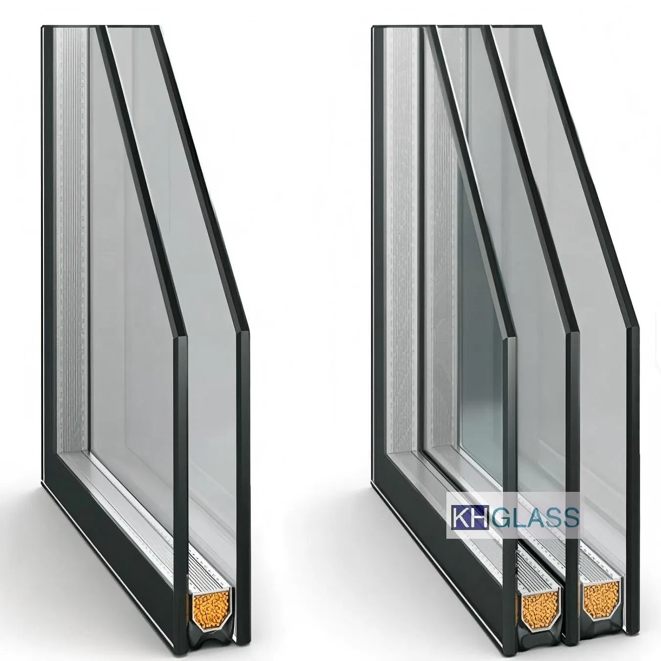 Insulated Glass with Curved Edges 9 Air Levels 10mm Thickness