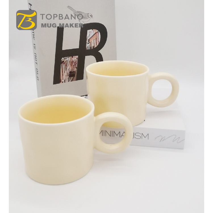 Instagram Irregular Unique Ceramic Coffee Cups Bone Porcelain Mugs for Home Office