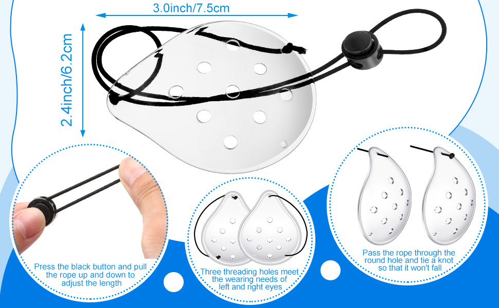 E900 Ventilated Transparent Breathable Plastic Eye Coverings/Protections/Shield