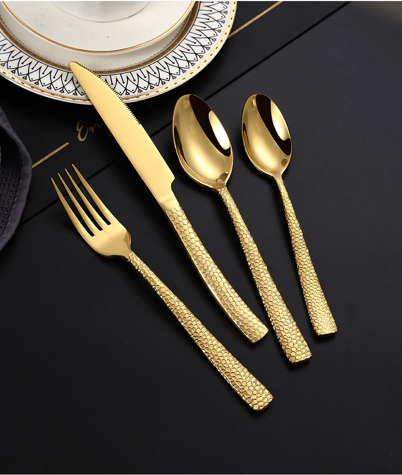 New Arrival Stainless Steel Cutlery Set Western Steak Knife Fork and Spoon 4-Piece 18/10 Flatware Set