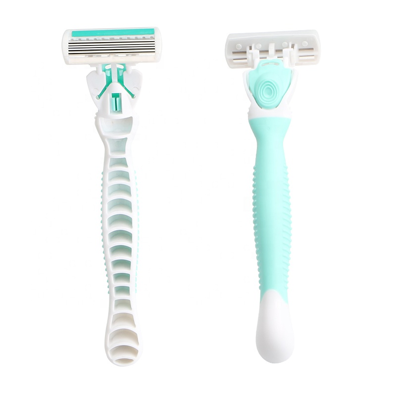 D631L Customized Logo 6 Blades Rubber Handle Women Razor