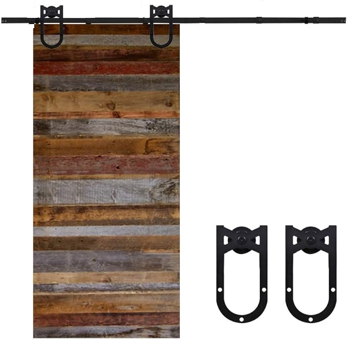 Horse Shoe Steel Sliding Barn Door Hardware Kit