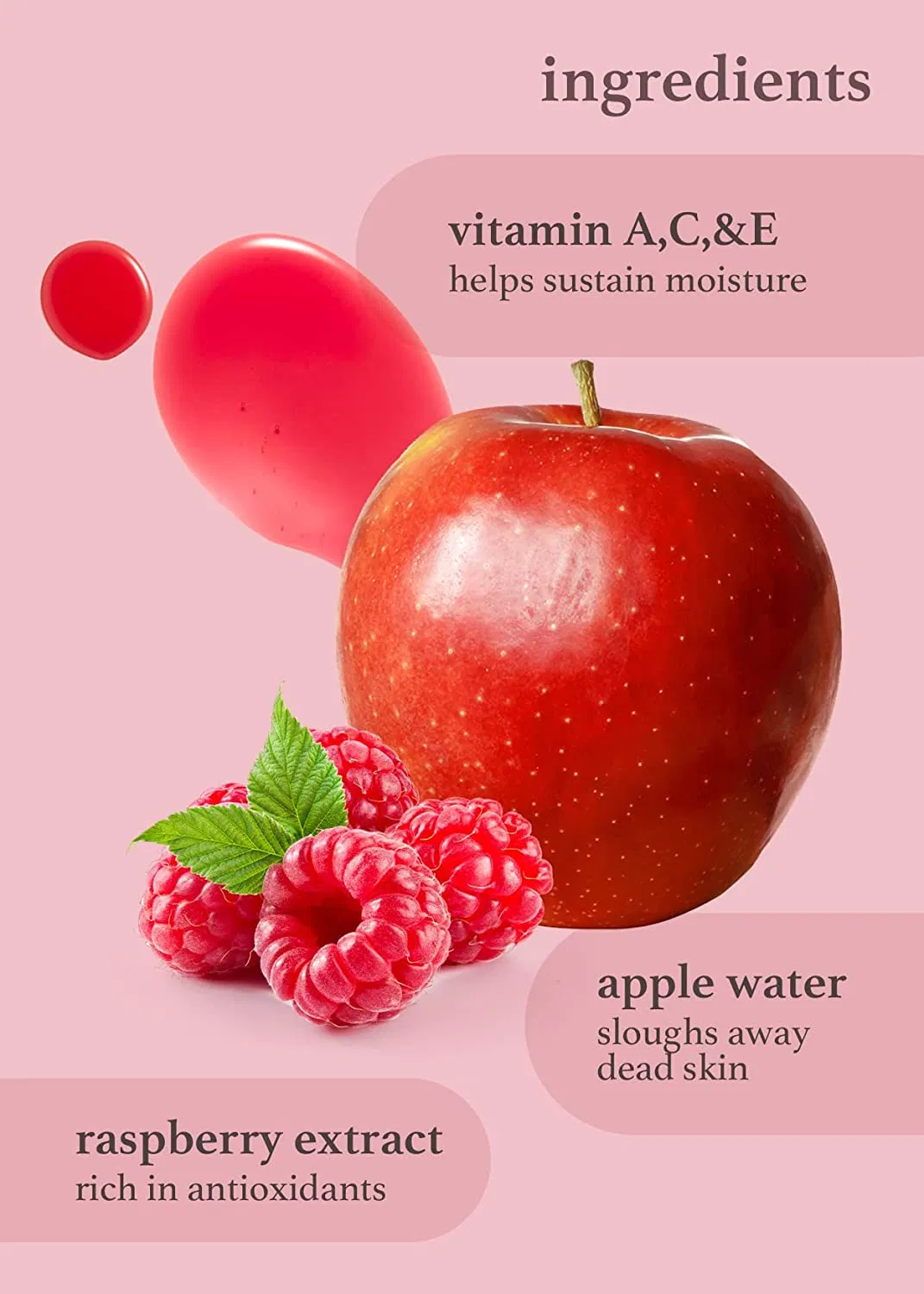 Natural Vegan Korean Apple Berry Lip Oil to Soothe Dry Lips Lip Gloss Oil