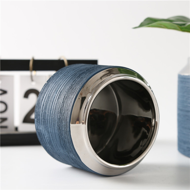 Decorative Ornaments Garden Indoor Blue Ceramic Planter Pot