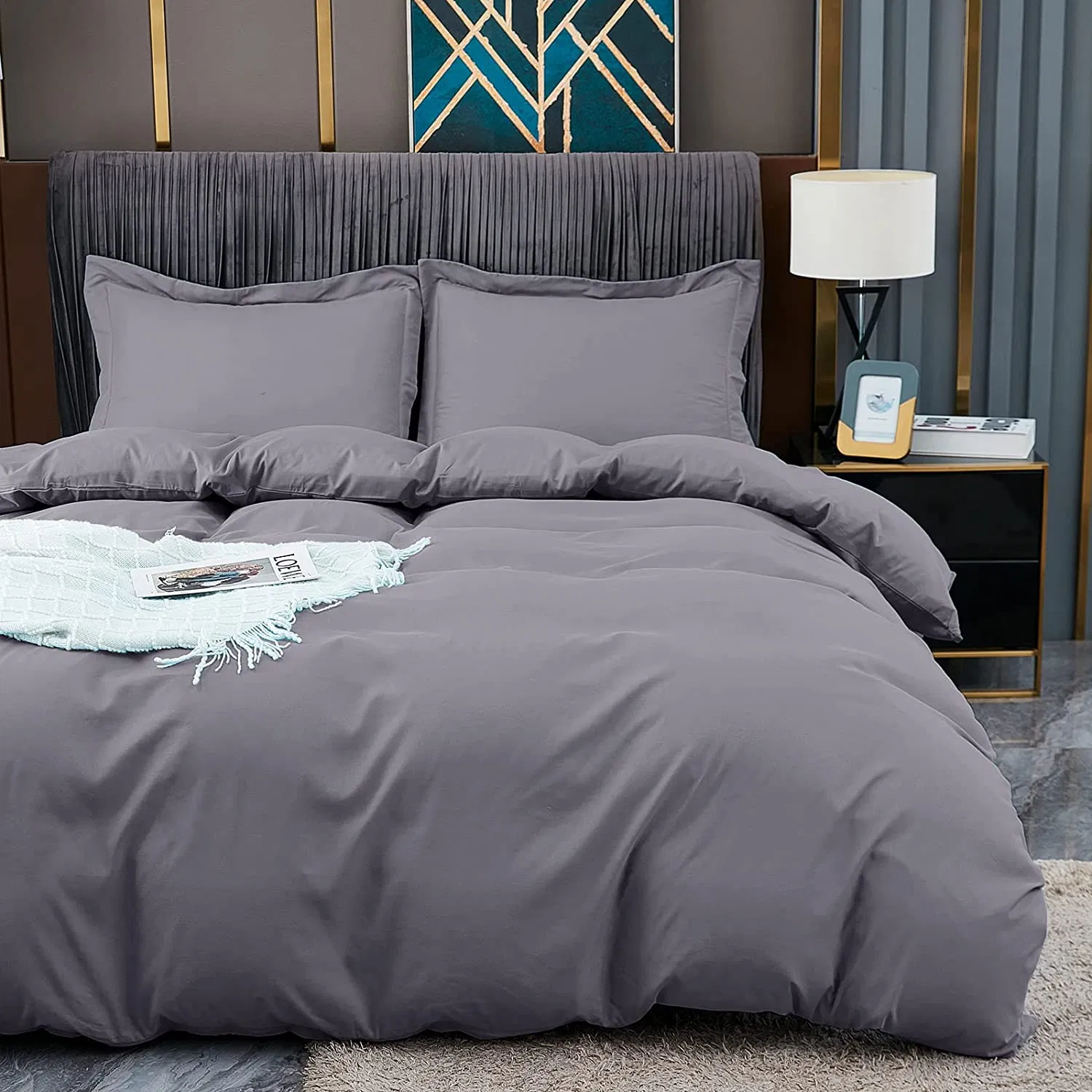 300tc Cotton Duvet Quilt Cover Double Comforter Set Hotel Wholesale Bedlinen Bedsheet Bedding Set