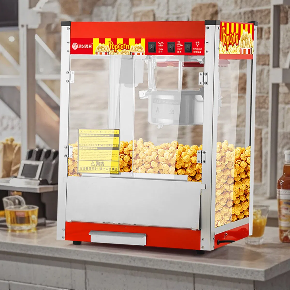 Manufacturers Wholesale Commercial Red Popcorn Machine